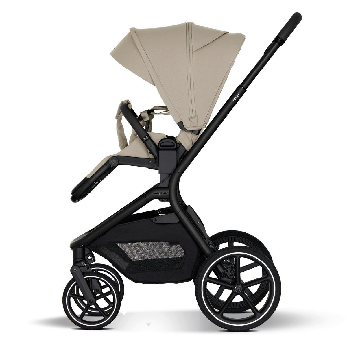 KINDERWAGENSET MAVI 3in1 Premium  - Sandfarben/Schwarz, Basics, Textil/Metall (92/55/110.5cm) - My Junior