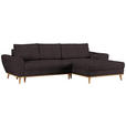 ECKSOFA in Webstoff Dunkelbraun  - Eichefarben/Dunkelbraun, Design, Holz/Textil (282/175cm) - Carryhome