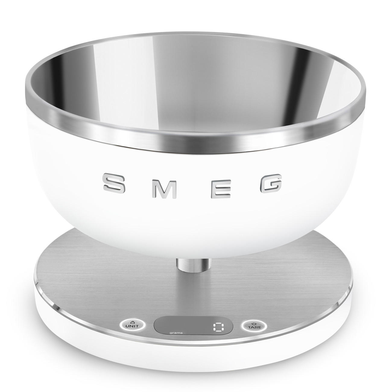 ELEKTRISCHE KÜCHENWAAGE  - Edelstahlfarben/Weiß, Basics, Kunststoff/Metall (20,5/15/20,5cm) - SMEG