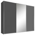 SCHWEBETÜRENSCHRANK  in Dunkelgrau  - Dunkelgrau/Alufarben, Design, Glas/Holzwerkstoff (280/222/68cm) - Moderano