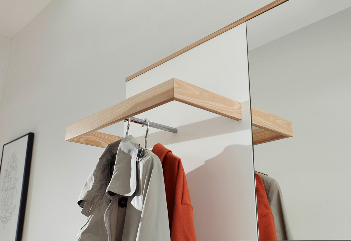 GARDEROBE 3-teilig  in  - Eschefarben/Weiß, Design, Holz - Invivus