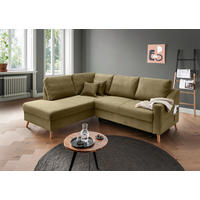 ECKSOFA Valentina in Cord Olivgrün  - Naturfarben/Olivgrün, MODERN, Holz/Textil (200/230cm) - Livetastic