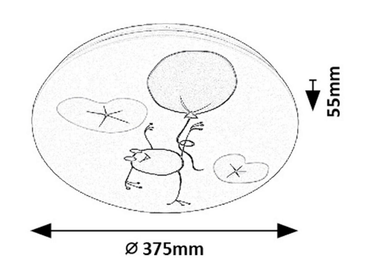 LED DEČJA PLAFONJERA FROGGO  - bela/višebojna, Dizajnerski, metal/plastika (37,5/5,5cm)