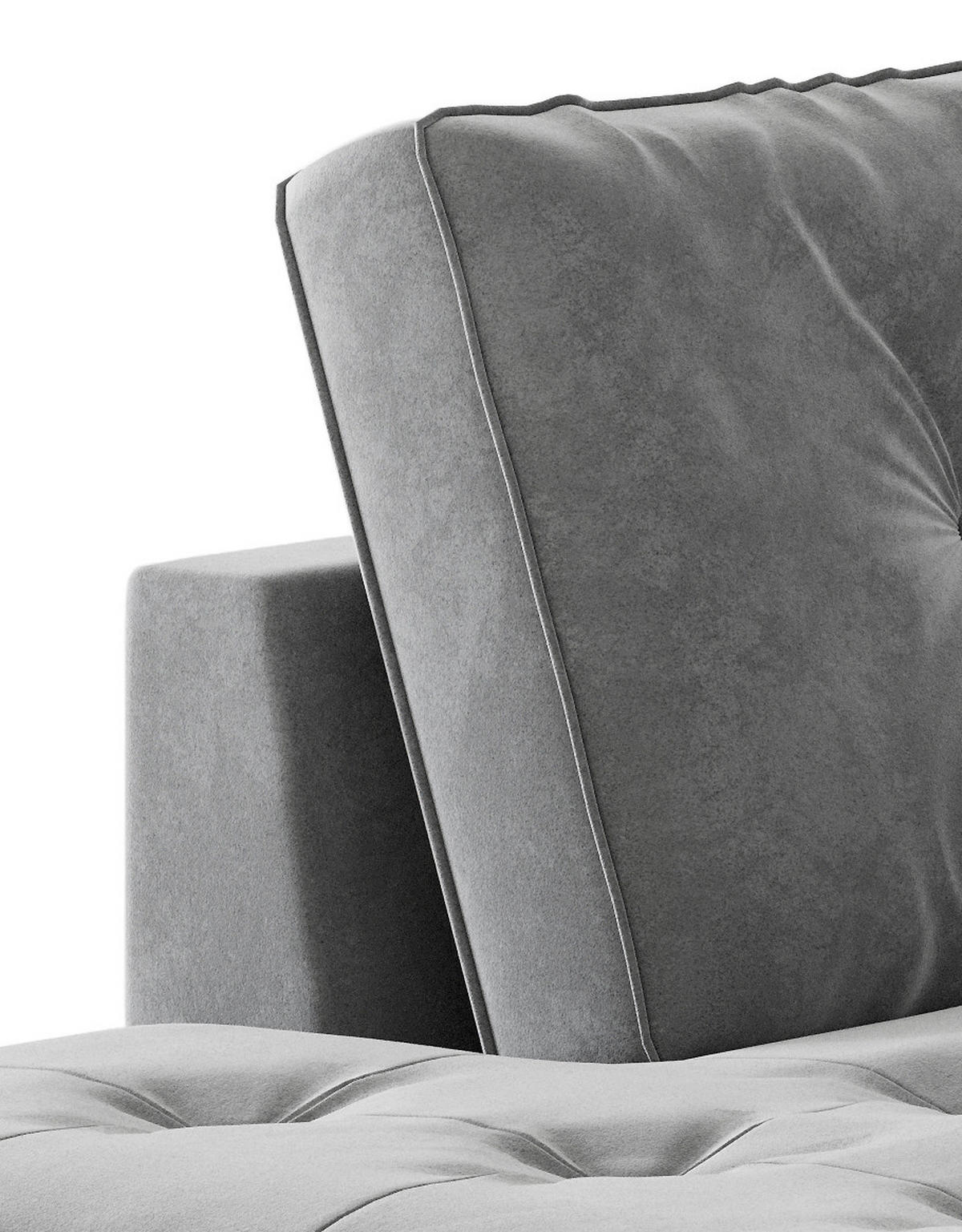 ECKSOFA in Flachgewebe Blaugrau  - Edelstahlfarben/Anthrazit, Design, Textil/Metall (259/205cm) - Livetastic