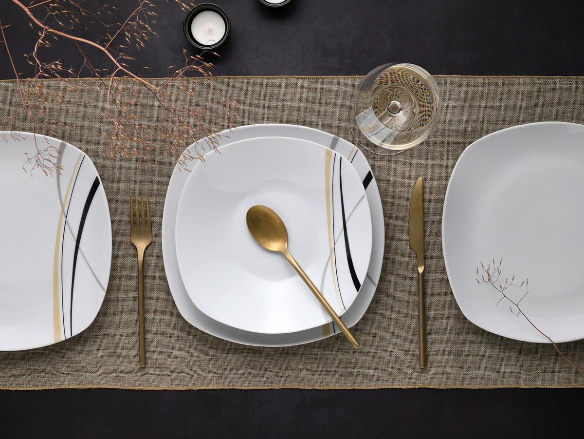 JEDÁLENSKÝ SERVIS, porcelán - biela, Trend, keramika - Creatable