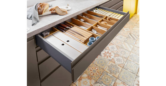 EINBAUKÜCHE - Currygelb, Design, Holzwerkstoff - Novel