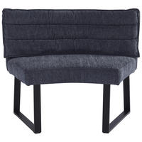 SITZBANK in Metall, Textil Grau  - Schwarz/Grau, MODERN, Textil/Metall (108/82/60cm) - MID.YOU