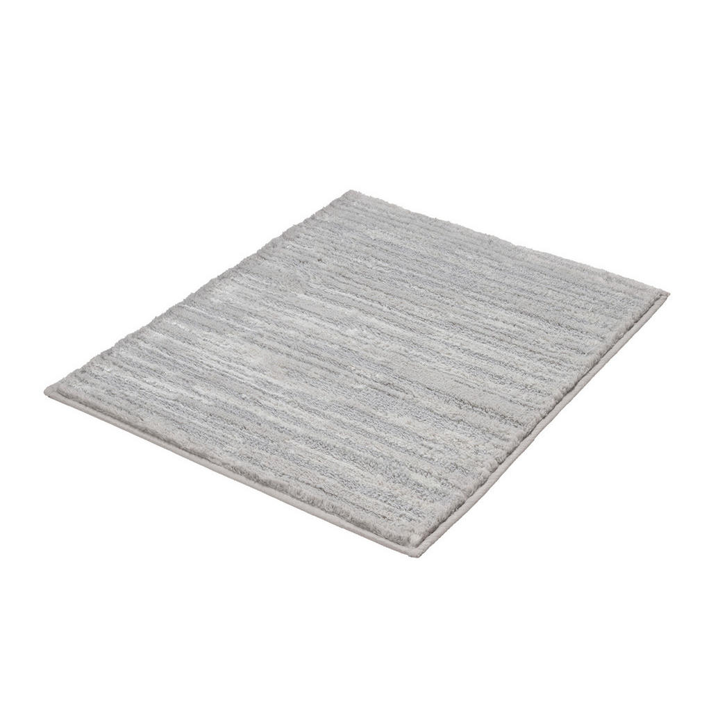 Thumbnail - Kleine Wolke Badteppich Glow, Grau, Hellgrau, Textil, rechteckig, 55x65 cm, für Fußbodenheizung geeignet, rutschhemmend,...