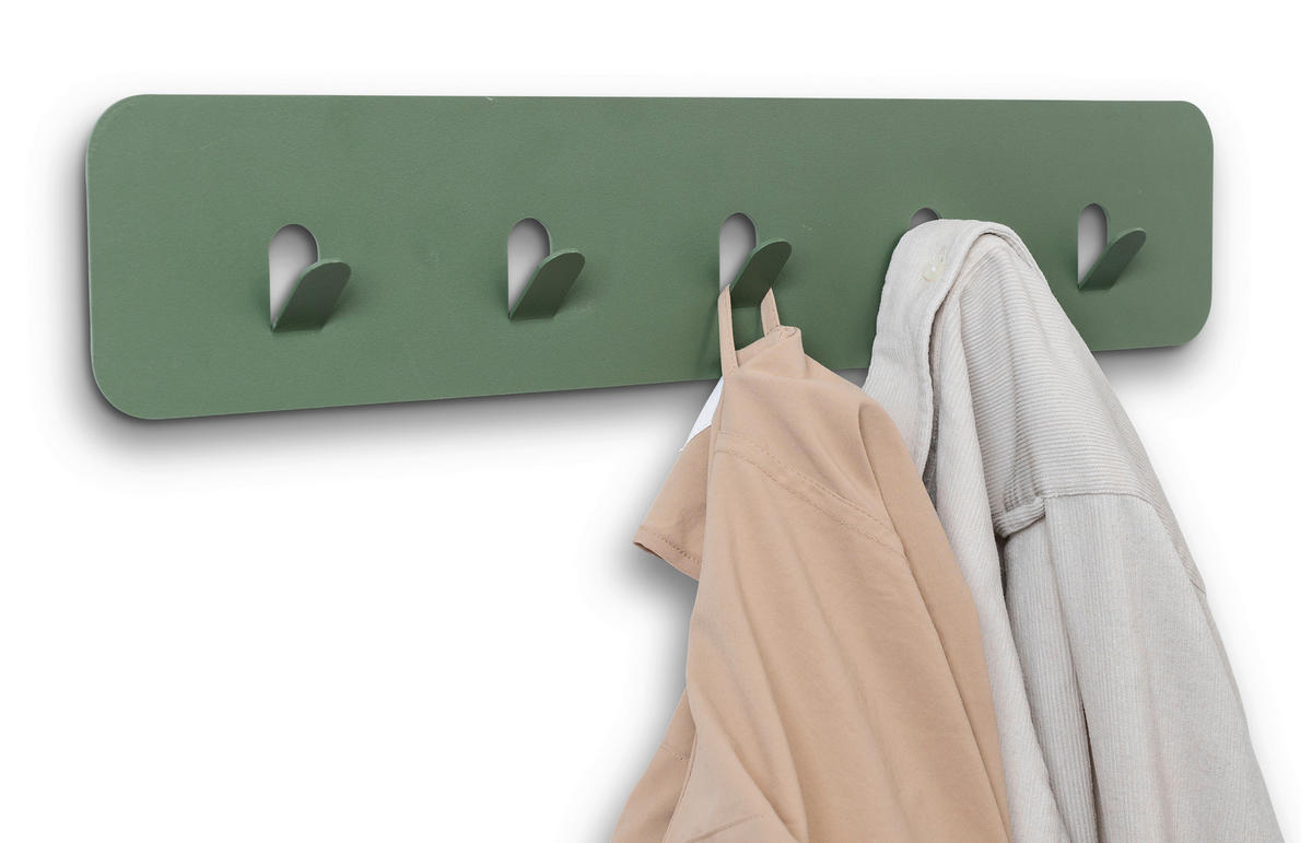 HAKENLEISTE  in Grün  - Grün, Design, Metall (50/10/3cm) - Xora