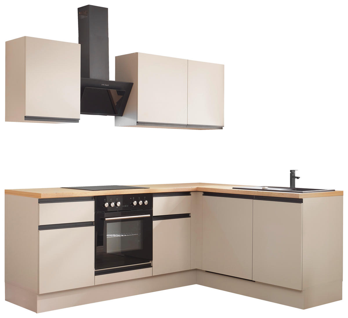 ECKKÜCHE 220/175 cm  in Seidengrau  - Eichefarben/Seidengrau, Trend, Holzwerkstoff/Metall (220/175cm) - P & B