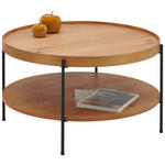 COUCHTISCH in Holz, Holzwerkstoff 80/80/45 cm  - Eichefarben/Schwarz, Design, Holz/Holzwerkstoff (80/80/45cm) - Hom`in