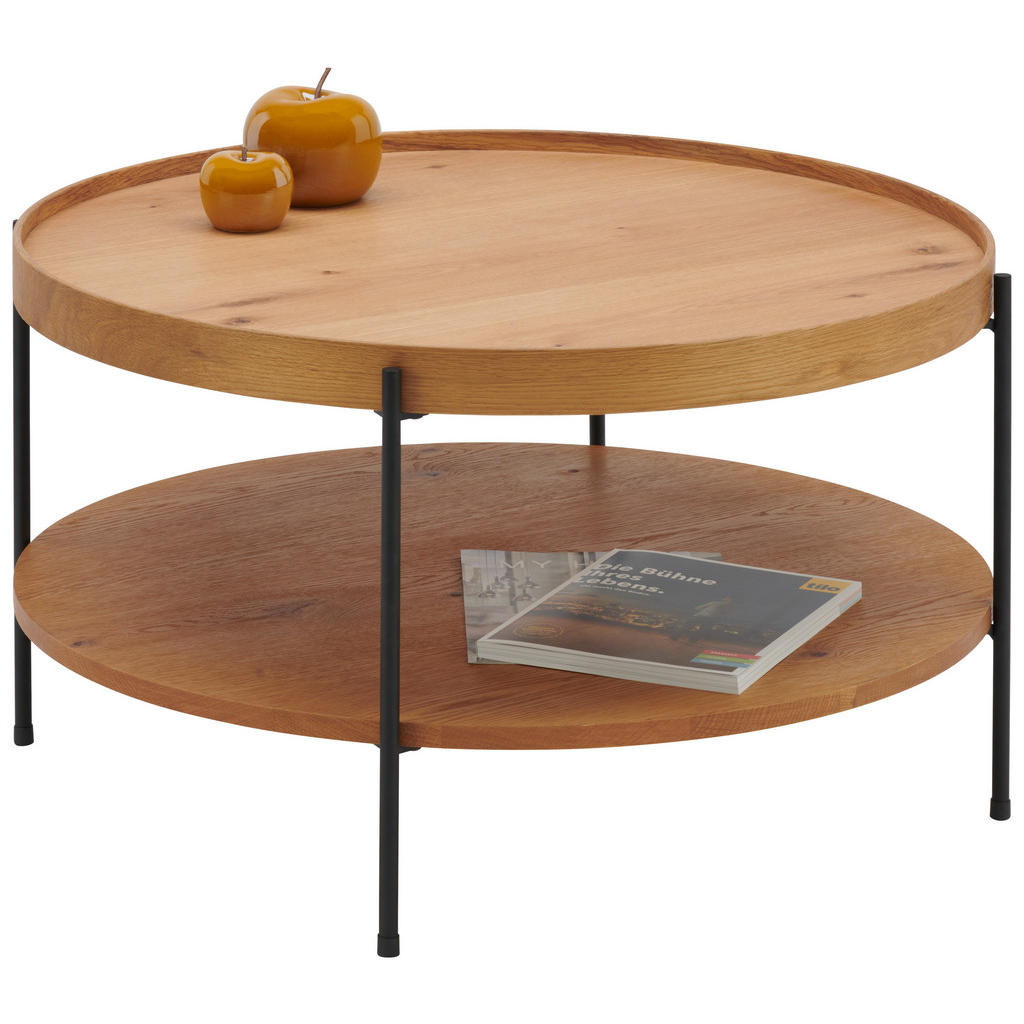 Hom`in KONFERENČNÝ STOLÍK, čierna, farba duba, drevo, kompozitné drevo, 80/80/45 cm