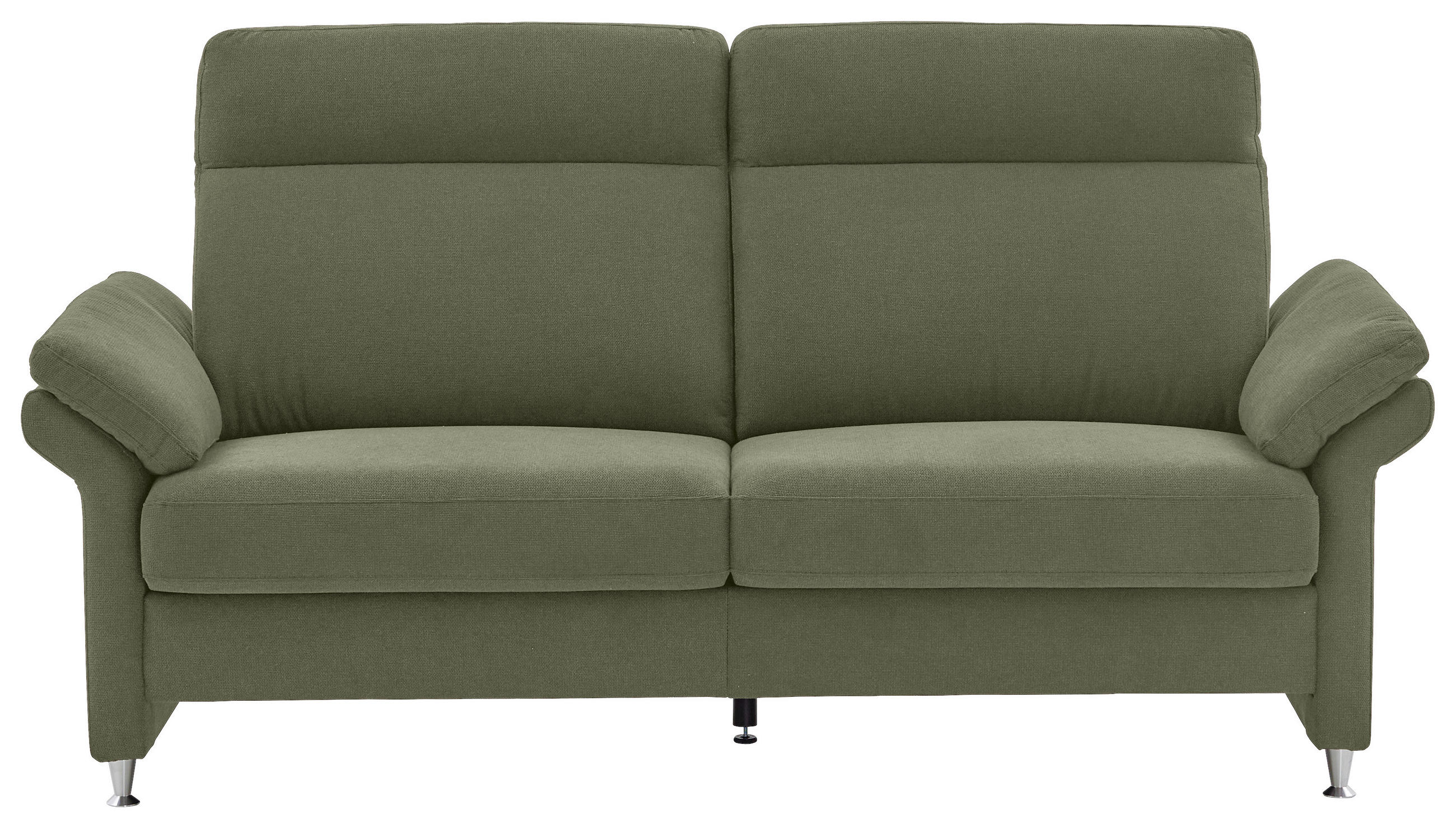 3-SITZER-SOFA Flachgewebe Grün  - Alufarben/Grün, MODERN, Textil/Metall (196/103/89cm) - Pure Home Comfort