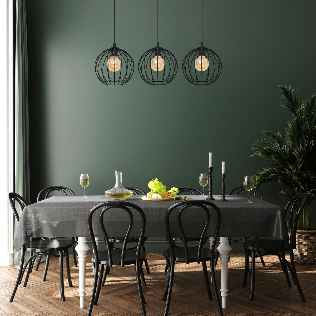 HÄNGELEUCHTE MERCURE 78/23/93 cm   - Schwarz, KONVENTIONELL, Metall (78/23/93cm)