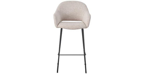 BARHOCKER Webstoff Schwarz, Beige Eisen Stoffauswahl - Beige/Schwarz, Design, Textil/Metall (55/104,5/60,5cm) - Novel