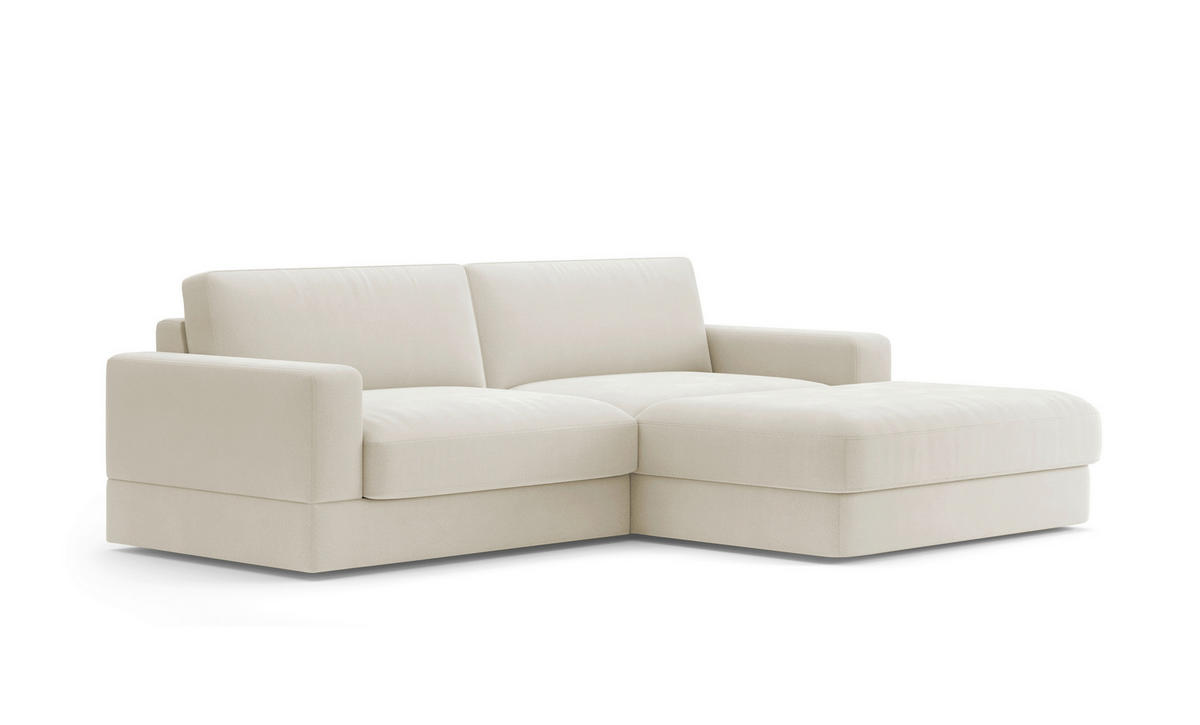 ECKSOFA FABIO E Elfenbein Mikrofaser  - Elfenbein/Schwarz, MODERN, Kunststoff/Textil (264/196cm) - Sit & More