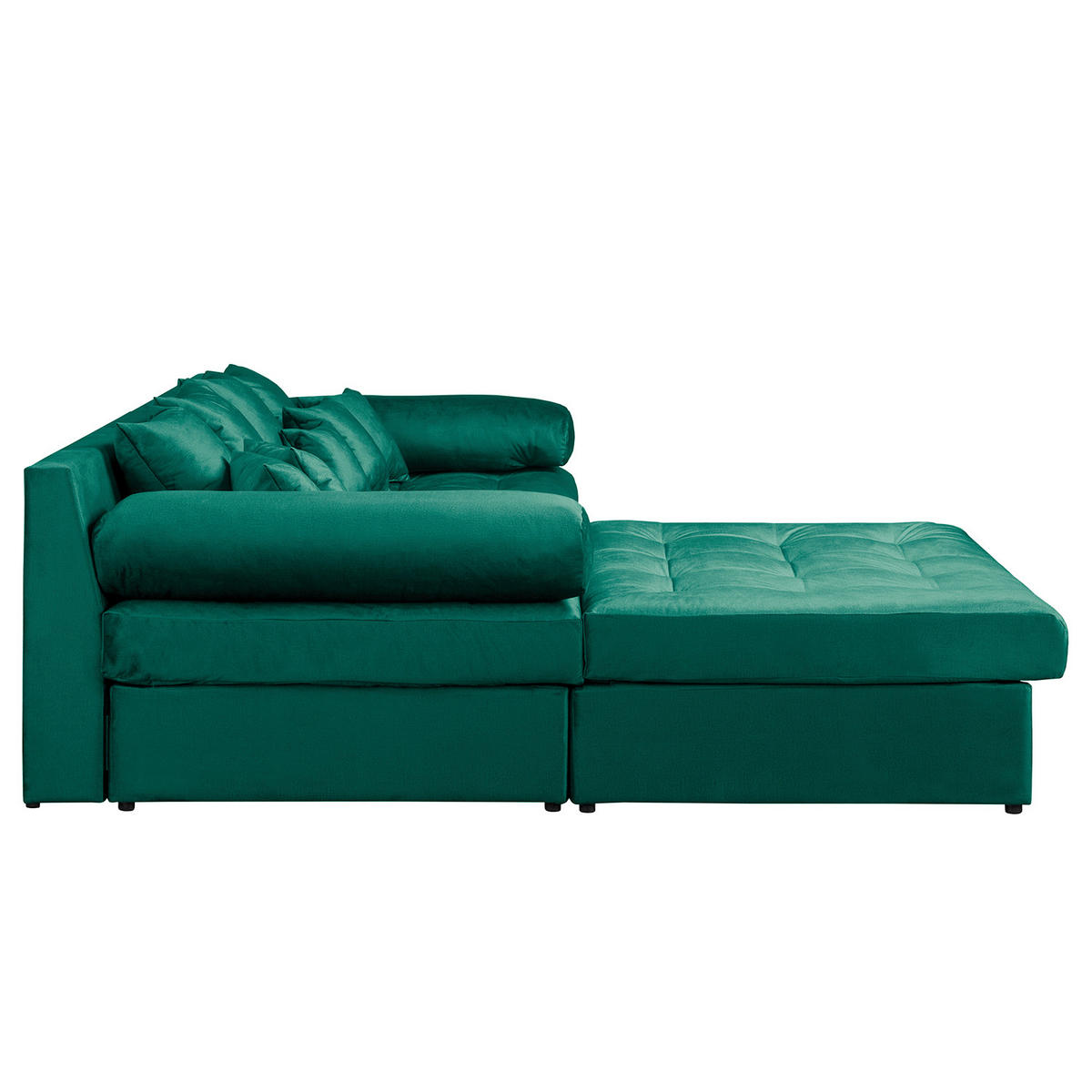 ECKSOFA Velours Grün  - Schwarz/Grün, Design, Kunststoff/Textil (243/284cm) - P & B