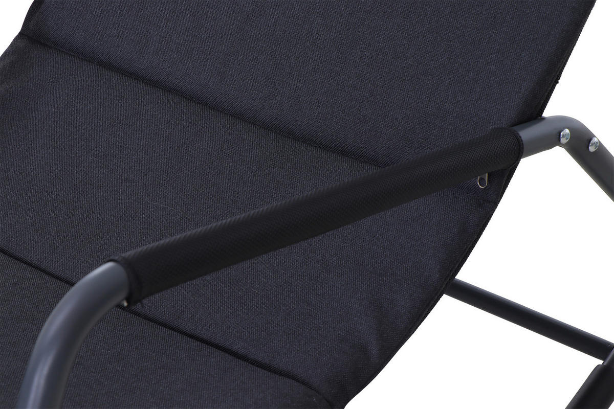 HOJDACIE LEŽADLO kov, plast, textil - čierna, Modern, kov/textil (143/57/84cm) - Siena Garden