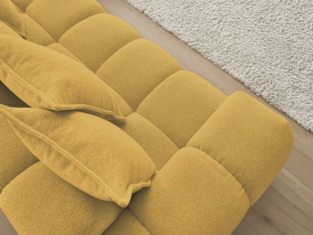 ECKSOFA Ottomane rechts  EVEREST Gelb Flachgewebe  - Gelb/Schwarz, MODERN, Kunststoff/Textil (352/210cm) - Livetastic