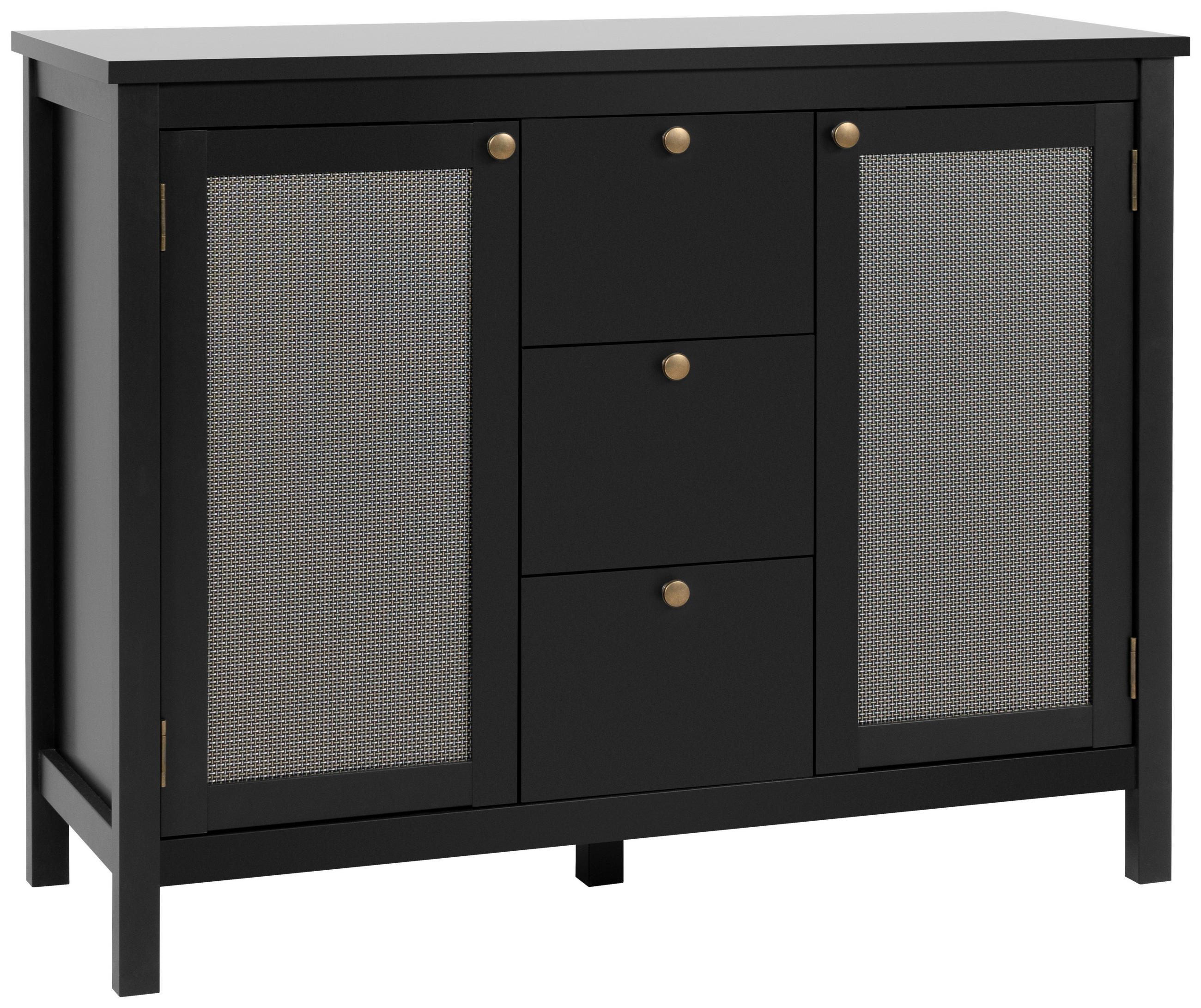 KOMMODE in 110/90/40 cm - Messingfarben/Schwarz, Trend, Holzwerkstoff/Metall (110/90/40cm) - MID.YOU