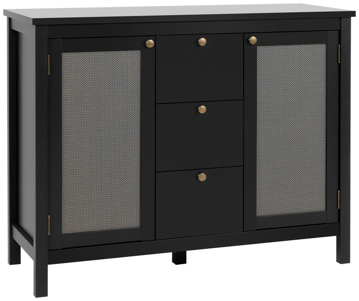KOMMODE  in 110/90/40 cm  - Messingfarben/Schwarz, Trend, Holzwerkstoff/Metall (110/90/40cm) - MID.YOU