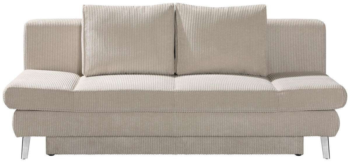 SCHLAFSOFA Cord Naturfarben  - Chromfarben/Naturfarben, Design, Textil/Metall (200/85/90cm) - Xora