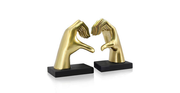 BUCHSTÜTZE - Goldfarben/Schwarz, LIFESTYLE, Kunststoff - Ambia Home