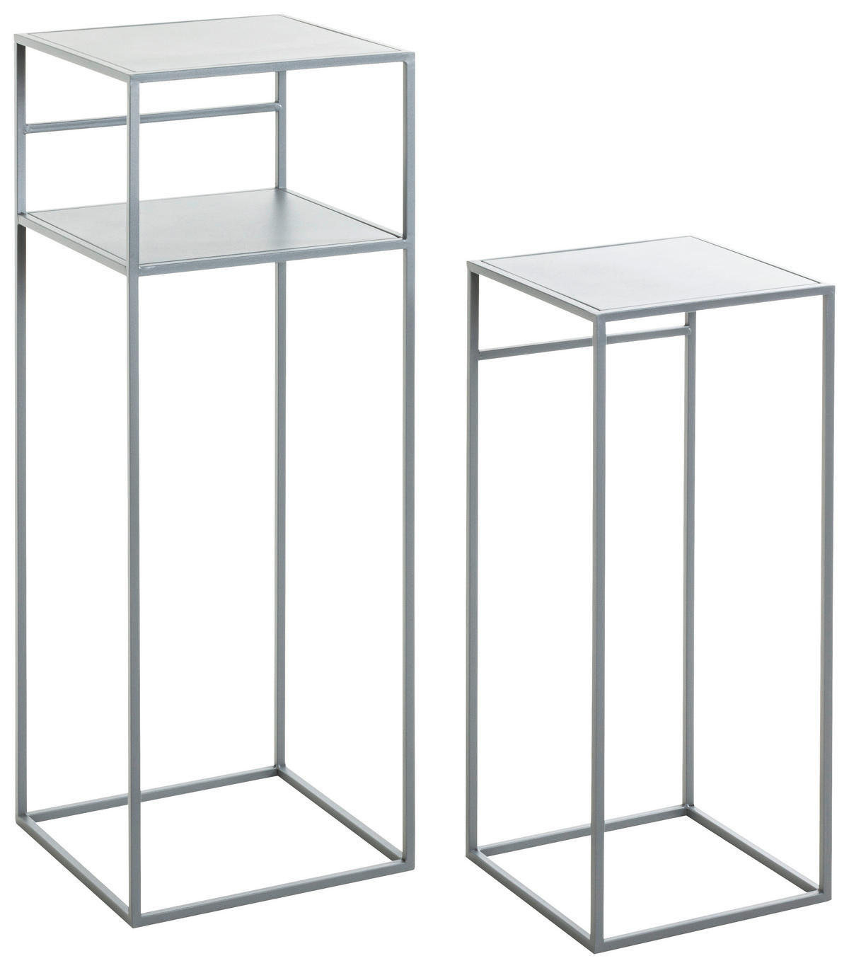 BEISTELLTISCHSET in Metall 26-30/26-30/63-85 cm  - Hellgrau, Trend, Metall (26-30/26-30/63-85cm)