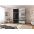 SCHWEBETÜRENSCHRANK 181/223/68 cm 2-türig Grau, Schwarz  - Schwarz/Grau, KONVENTIONELL, Glas/Holzwerkstoff (181/223/68cm) - Novel