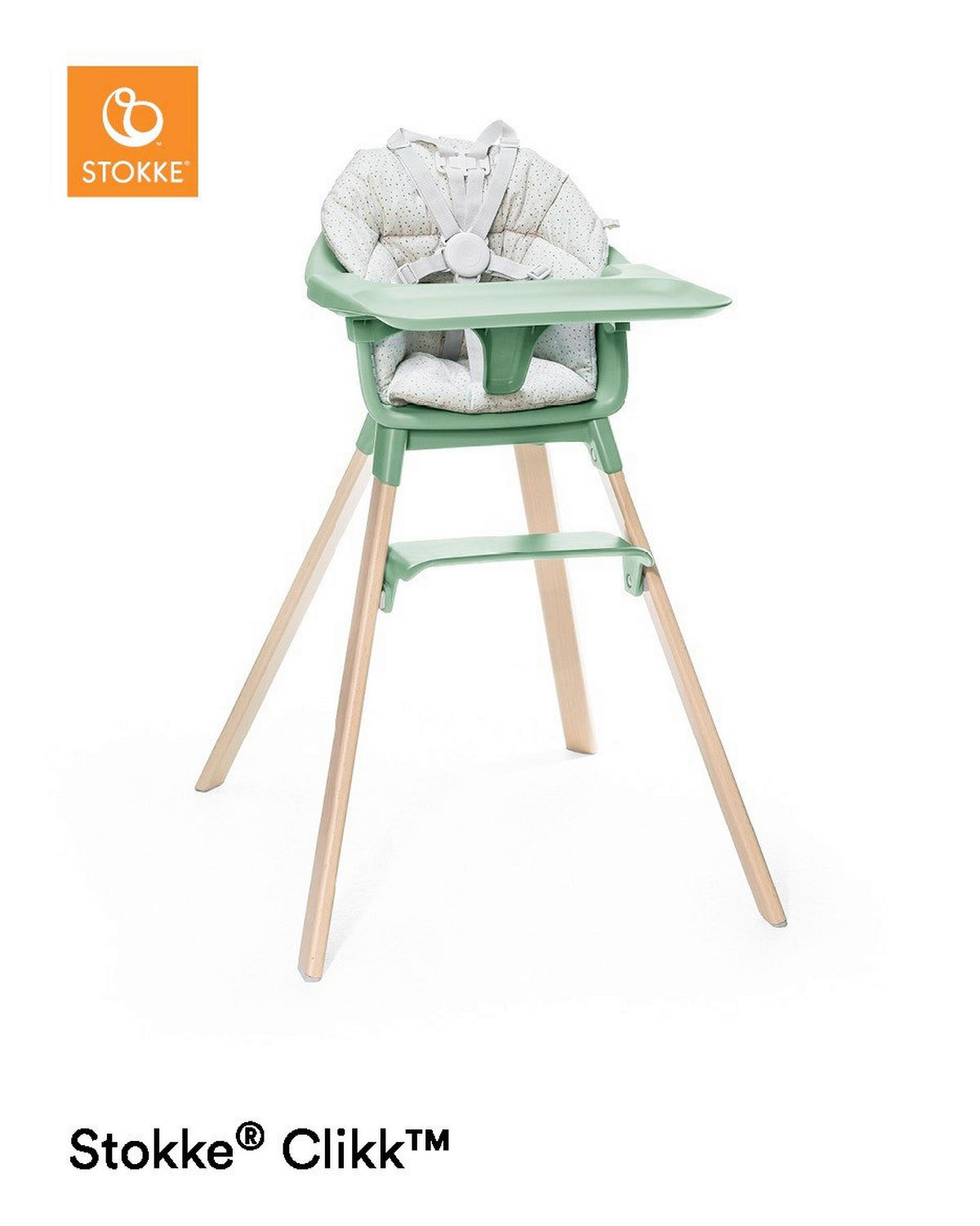 HOCHSTUHLEINLAGE Clikk  - Grau, Basics, Textil (28/21/8cm) - Stokke