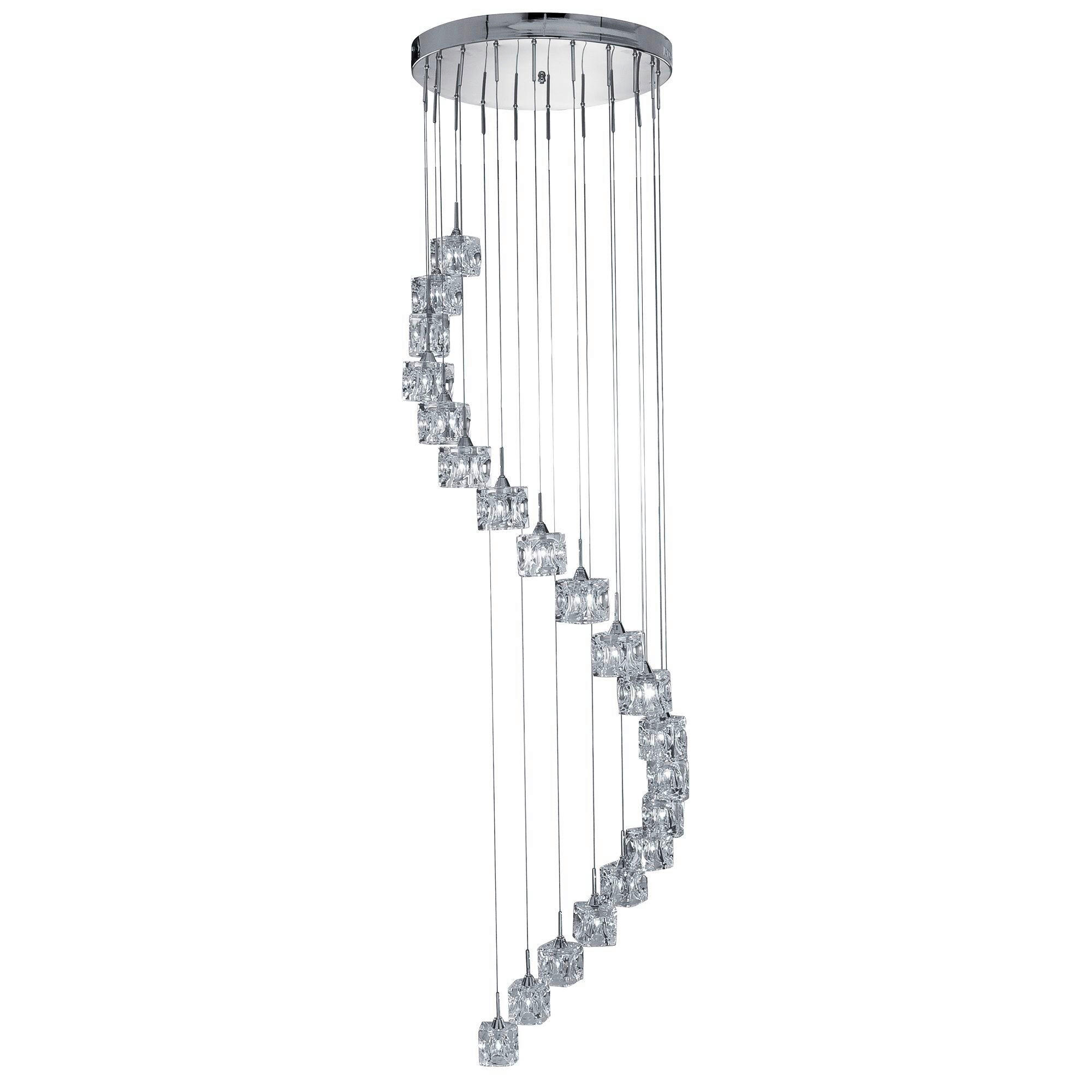 Searchlight Led-Hängeleuchte Ice Cube Chrom 45x300 cm