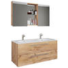 BADEZIMMER 3-teilig  in 112 cm  - Honigeiche/Alufarben, MODERN, Keramik/Holzwerkstoff (112cm) - MID.YOU