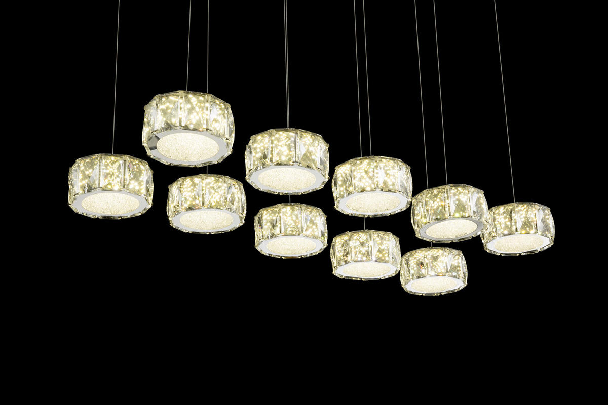 LED FÜGGŐLÁMPA 76/36/120 cm  - króm/áttetsző, Romantik / Landhaus, műanyag/Üveg (76/36/120cm)