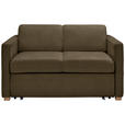 SCHLAFSOFA Flachgewebe Olivgrün  inkl. Bettkasten, Schlaffunktion, Rücken echt  - Buchefarben/Naturfarben, KONVENTIONELL, Holz/Textil (144/81/97,5cm) - Carryhome