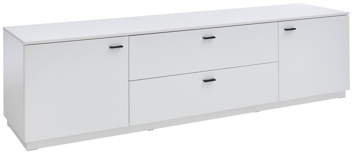 LOWBOARD 225/58/50 cm  - Weiss/Schwarz, Design, Holzwerkstoff/Kunststoff (225/58/50cm) - Stylife