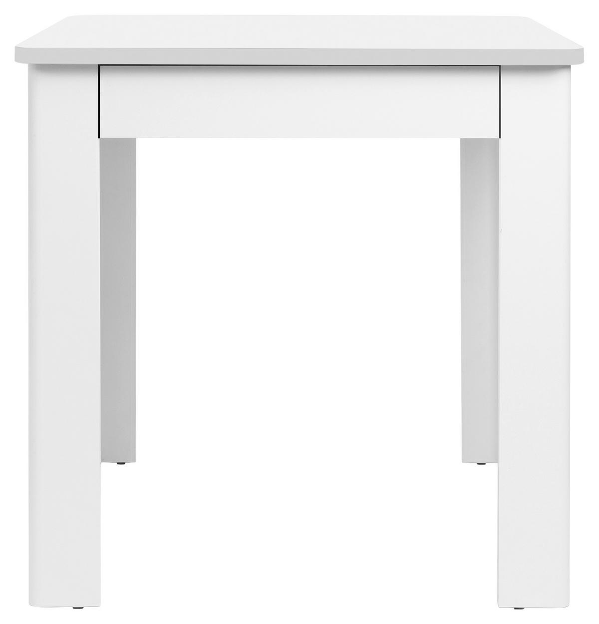 Küchentisch in Holzwerkstoff 80/80/77 cm   - Weiss, Modern, Holzwerkstoff (80/80/77cm) - MID.YOU
