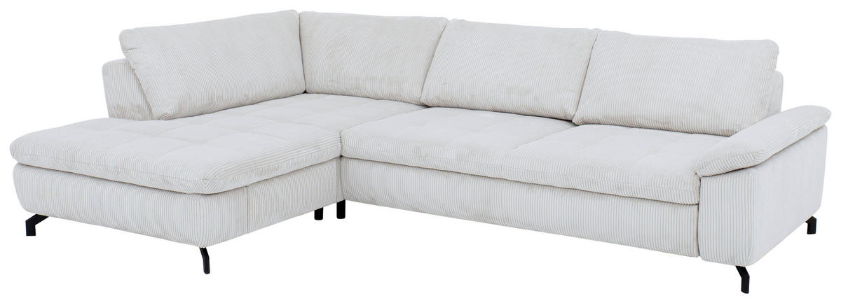 HÖRNSOFFA i manchester, velour ljusgrå  - ljusgrå/svart, Design, metall/textil (197/291cm) - Beldomo Style