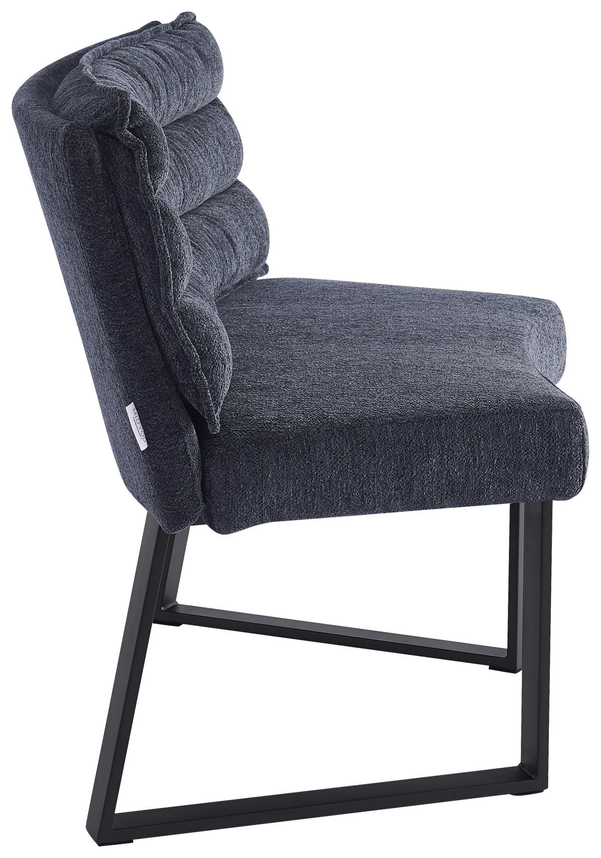 SITZBANK in Metall, Textil Grau  - Schwarz/Grau, MODERN, Textil/Metall (108/82/60cm) - MID.YOU