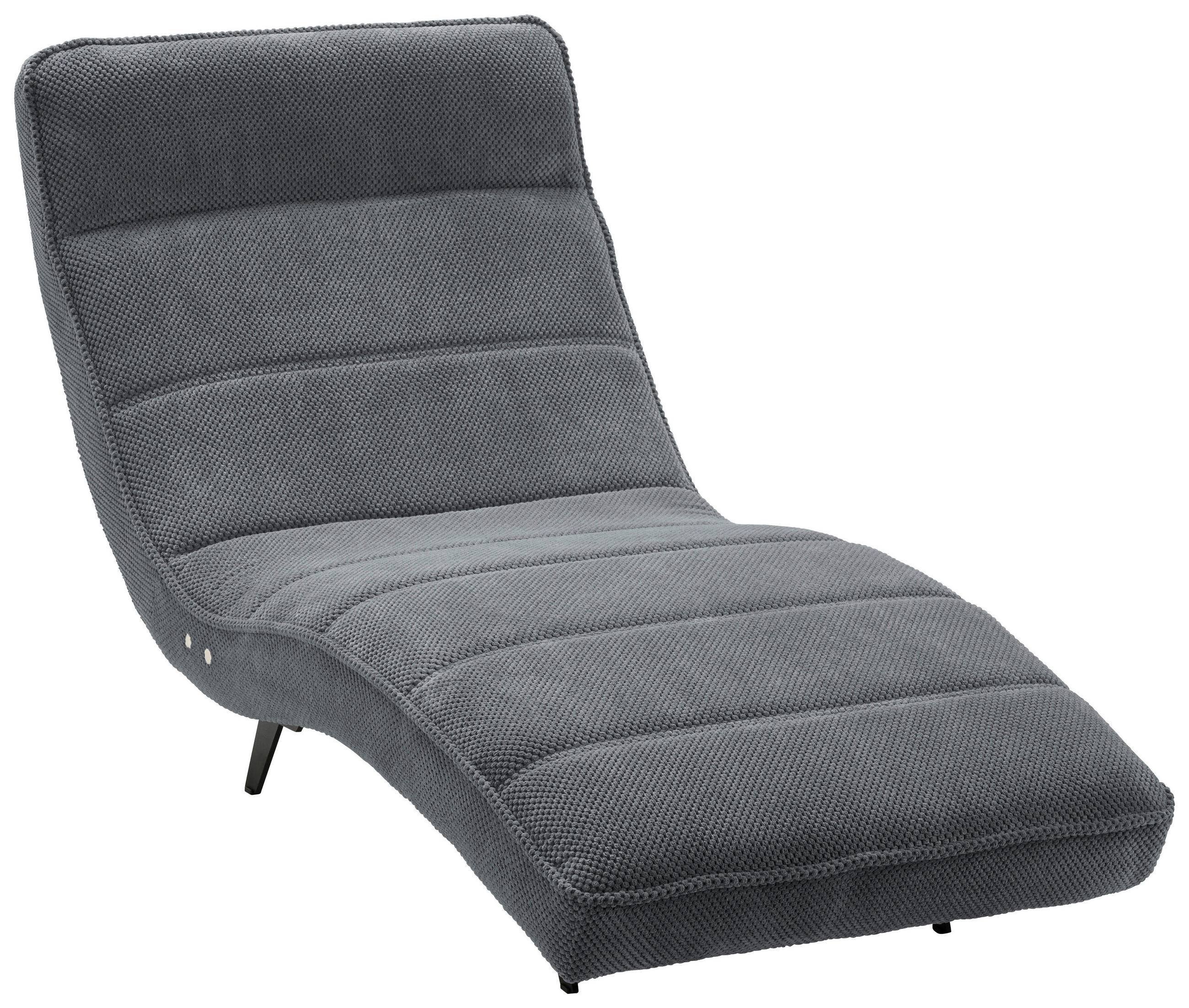 RELAXLIEGE in Webstoff Grau  - Schwarz/Grau, Design, Textil/Metall (75/158-178/58-86cm) - Welnova