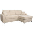 ECKSOFA in Chenille Creme  - Creme/Schwarz, KONVENTIONELL, Kunststoff/Textil (232/153cm) - Carryhome