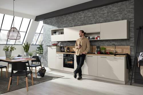 KÜCHENLEERBLOCK 360 cm  in Eichefarben, Sahara  - Edelstahlfarben/Eichefarben, Design, Holzwerkstoff/Metall (360cm) - Nolte Küchen