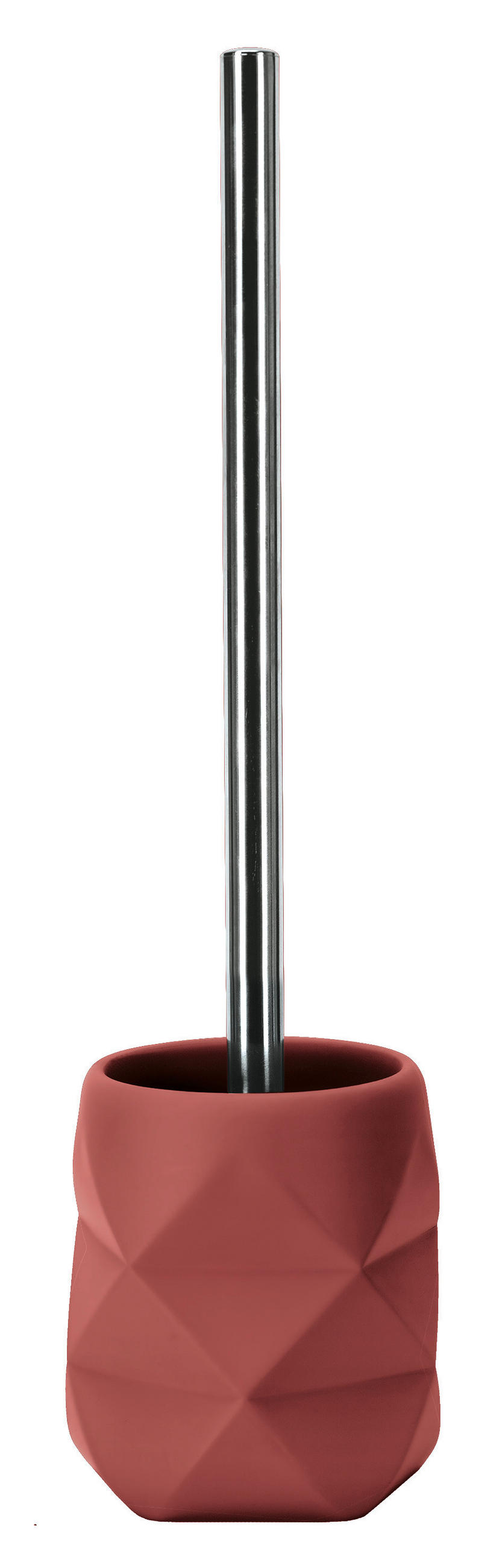 WC-BÜRSTENGARNITUR in Kunststoff  Kunststoff   - Rostfarben/Alufarben, Design, Kunststoff/Stein (10,6/39cm) - Kleine Wolke