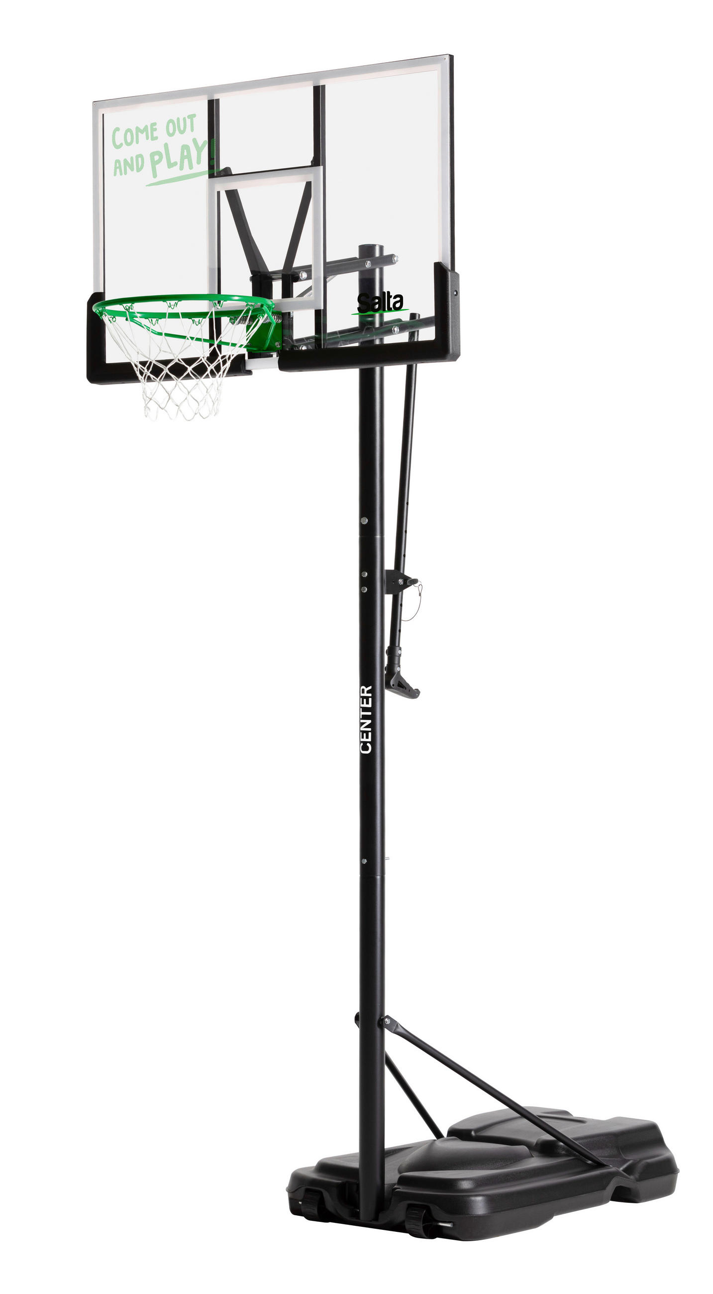 BASKETBALLSTÄNDER  - Schwarz/Grün, KONVENTIONELL, Kunststoff/Metall (128/296-371/210cm) - Salta