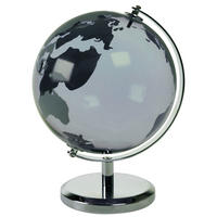GLOBUS - siva, Basics, kovina/steklo (14/19/15cm) - Ambia Home