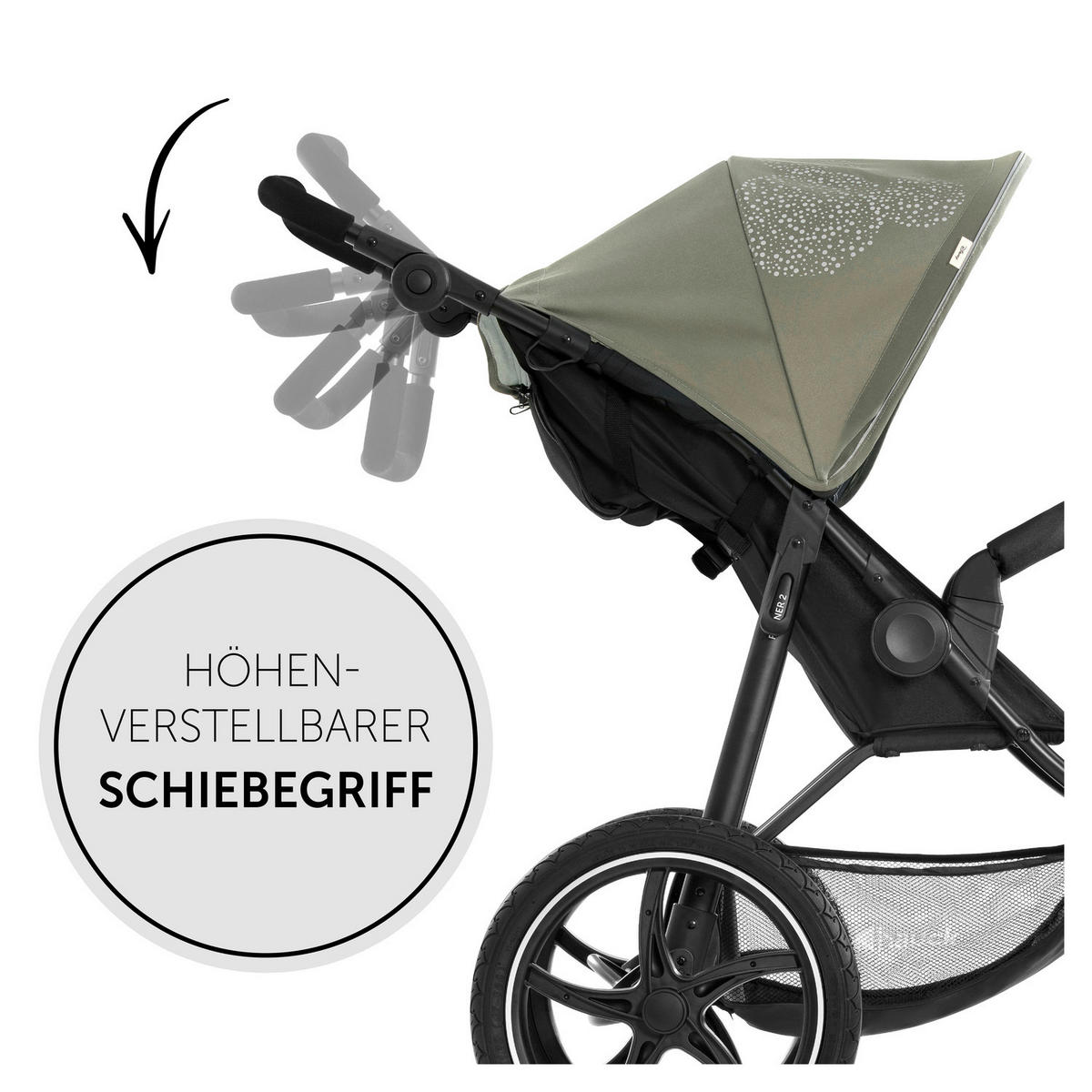 JOGGER MICKEY & MINNIE  - Schwarz/Olivgrün, Basics, Kunststoff/Metall (123/59/108cm) - Hauck