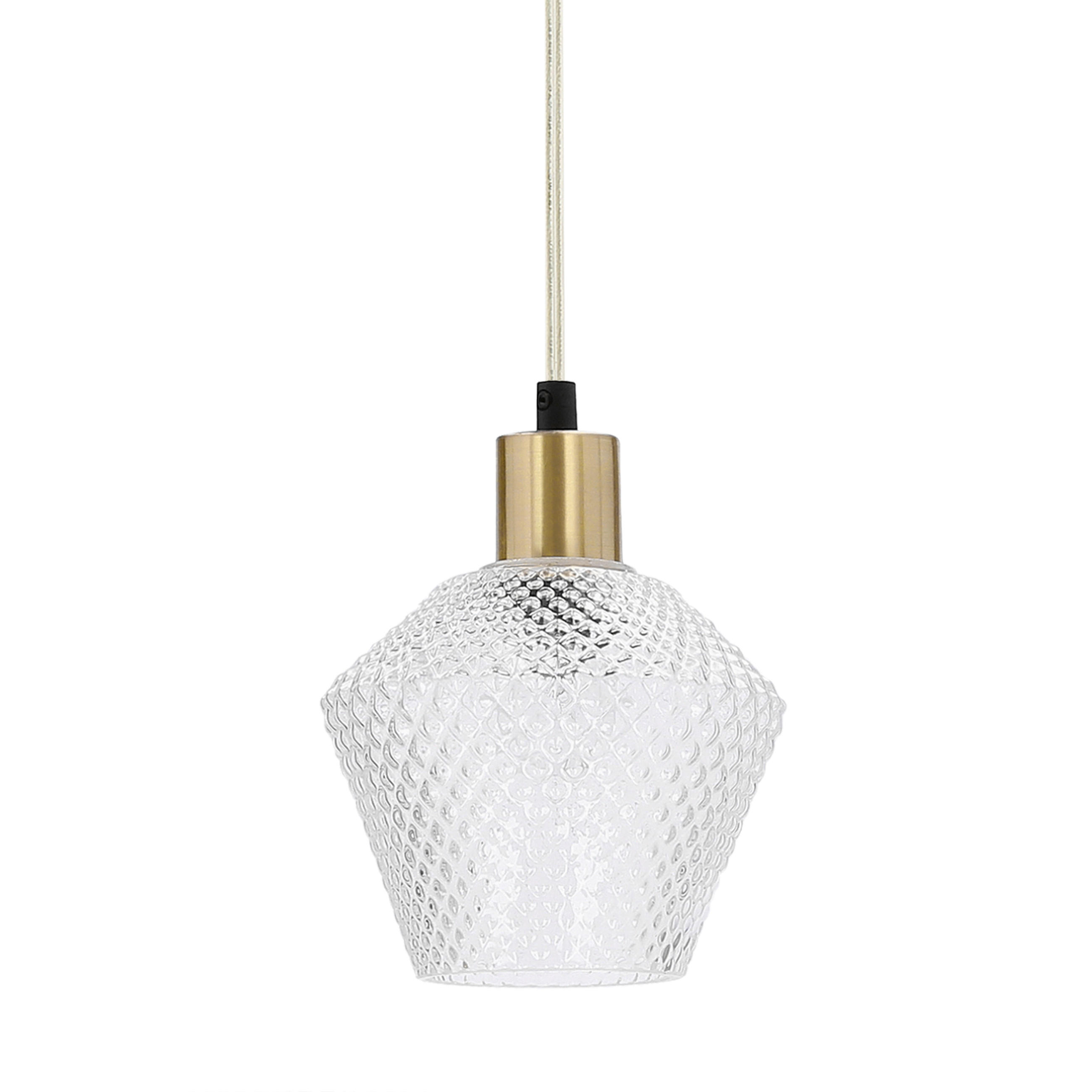 PENDELLEUCHTE 70/14/120 cm  - Transparent/Goldfarben, KONVENTIONELL, Metall (70/14/120cm)