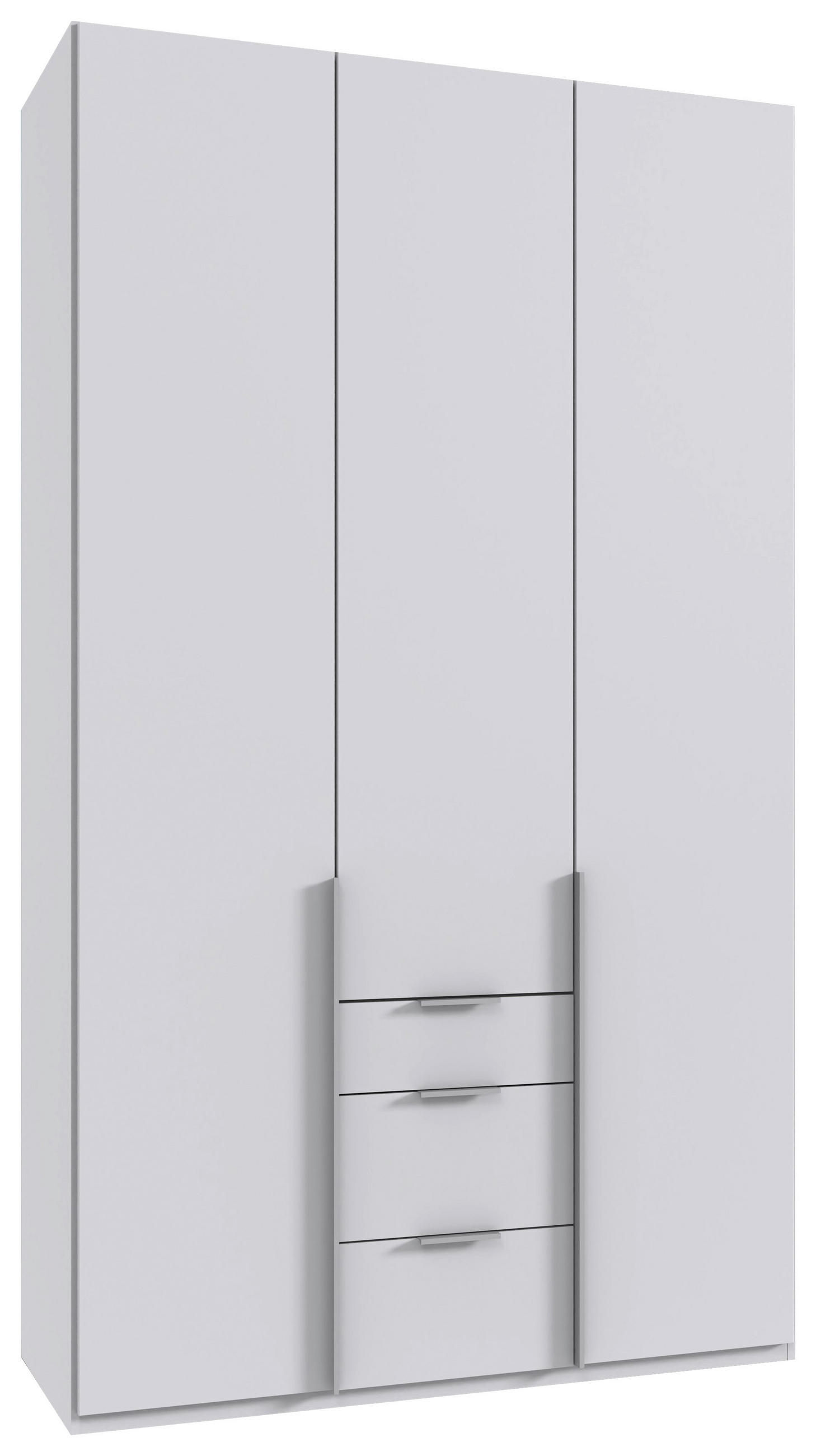 DREHTÜRENSCHRANK 135/236/58 cm 3-türig Weiß  - Alufarben/Weiß, MODERN, Holzwerkstoff/Metall (135/236/58cm) - MID.YOU