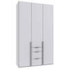 DREHTÜRENSCHRANK in Weiss  - Weiss/Alufarben, Modern, Holzwerkstoff/Metall (135/236/58cm) - MID.YOU