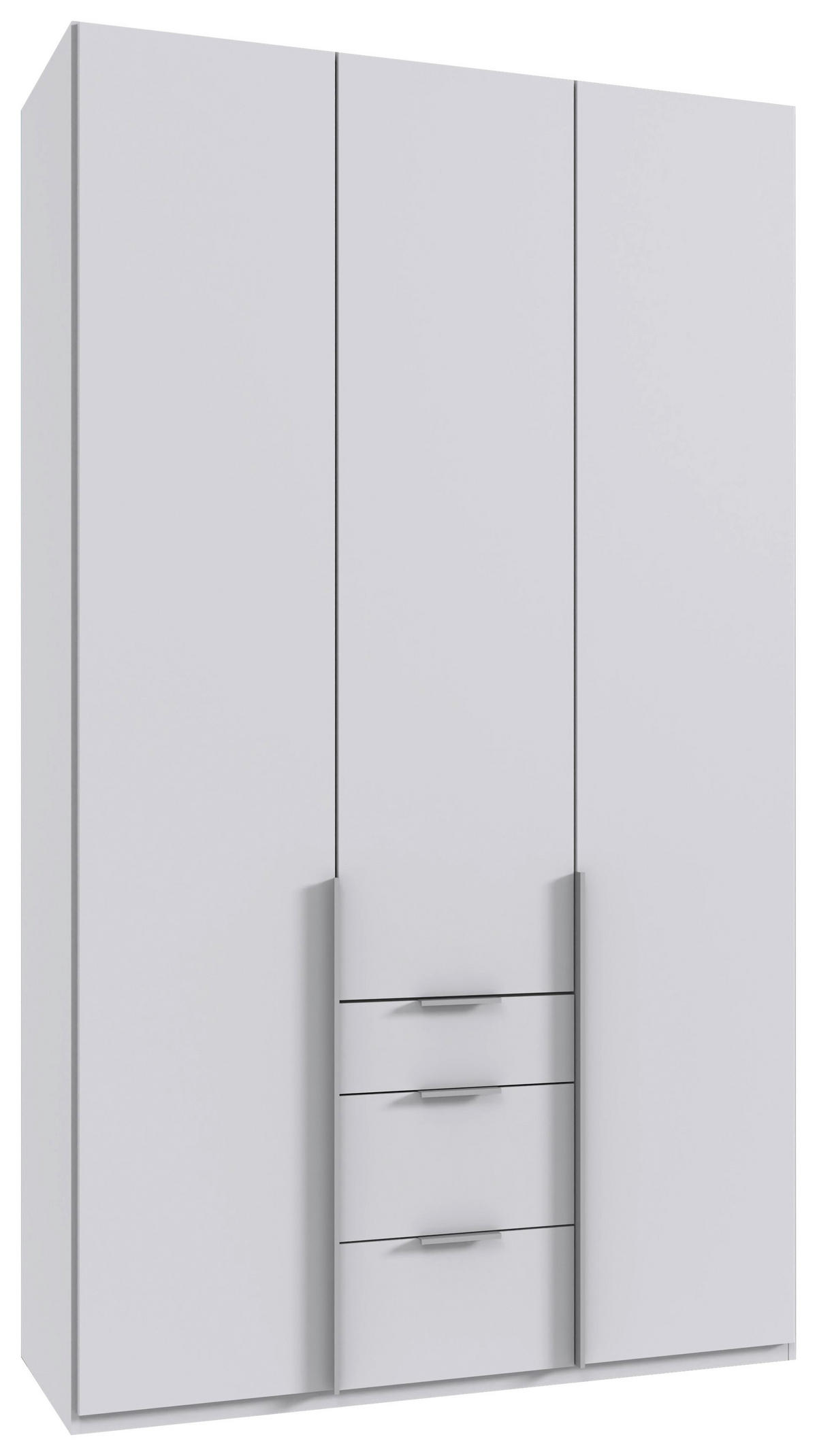 DREHTÜRENSCHRANK in Weiss  - Weiss/Alufarben, Modern, Holzwerkstoff/Metall (135/236/58cm) - MID.YOU
