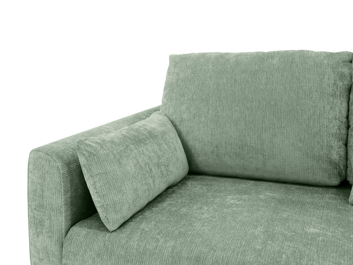 SCHLAFSOFA Chenille Mintgrün  - Schwarz/Mintgrün, KONVENTIONELL, Kunststoff/Textil (161/90/108cm) - Carryhome